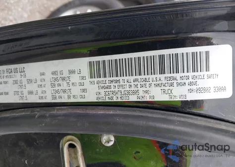 2018 Ram 2500 Tradesman 4X4 8' Box из США, поврежденный, VIN 3C6TR5HT9JG363805